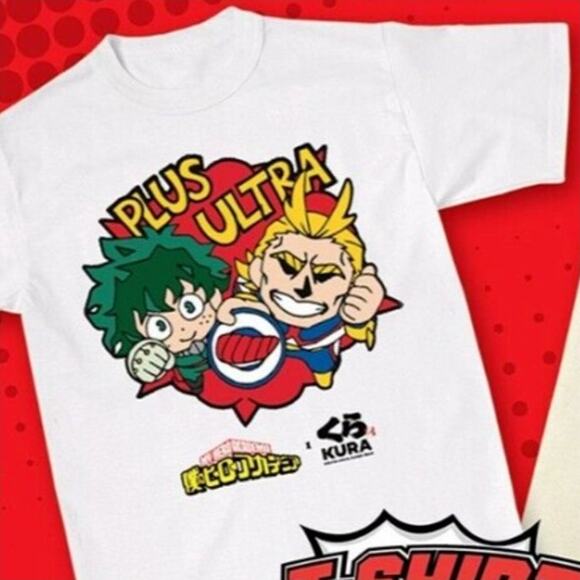Kura Sushi x My Hero Academia White Special Giveaway T-Shirt size L NEW Sealed - Picture 1 of 4